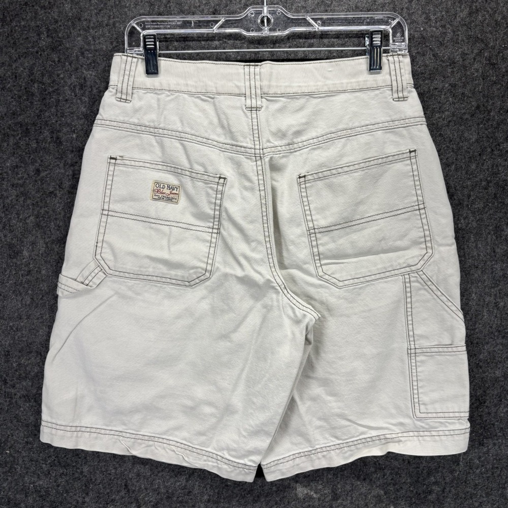 Vintage Old Navy Carpenter Jean Short 30 x 10Jorts White Baggy Skater 90s USA